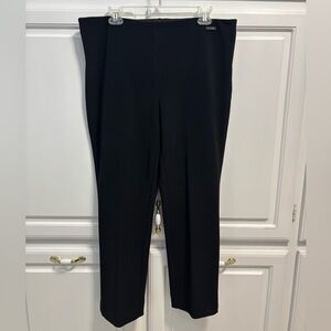 Joseph Ribkoff Black Textured Ribbed Elastic Waist Straight Leg Pants Size 16